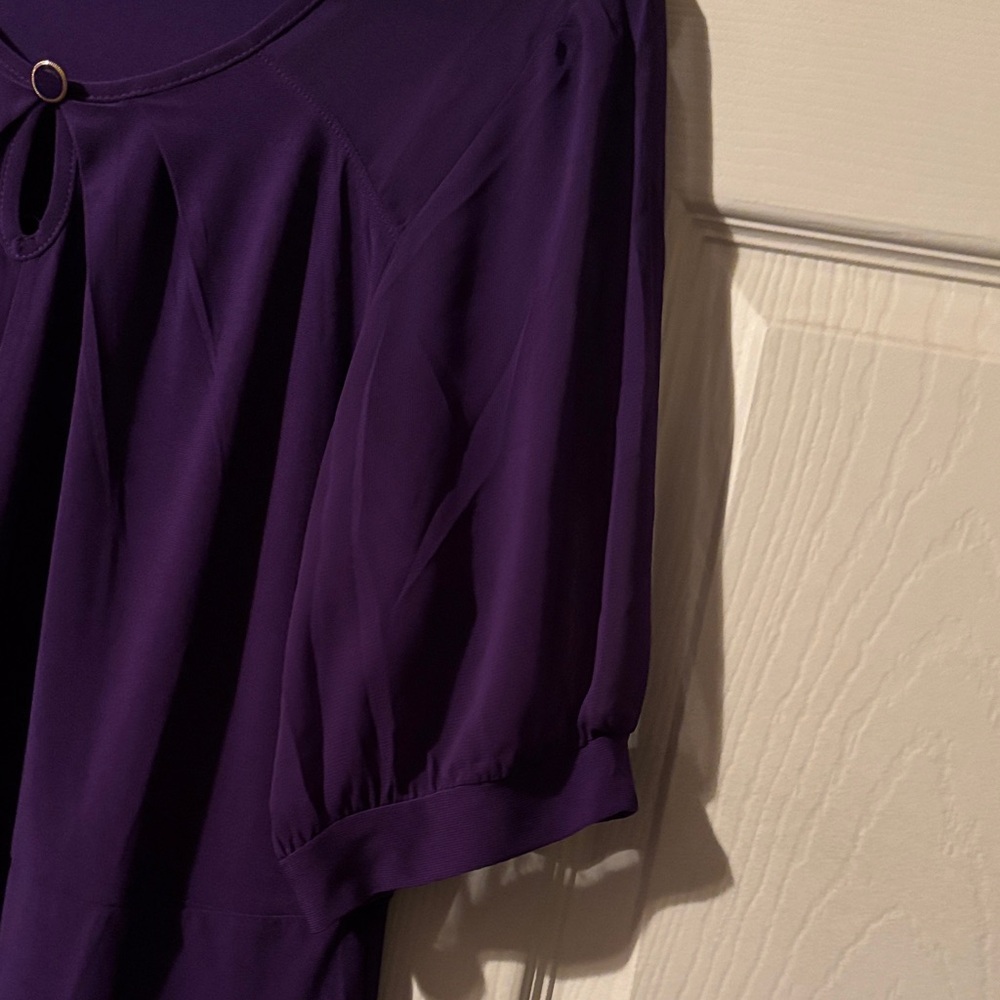 Atelier 29 Purple Chiffon Keyhole Blouse - Picture 4 of 6